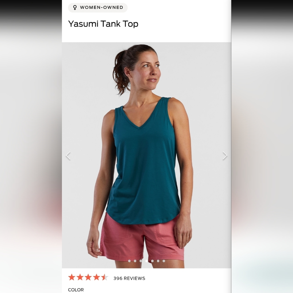 Title Nine Teal Tank Top with Crisscross Back Size Small - Picture 4 of 5